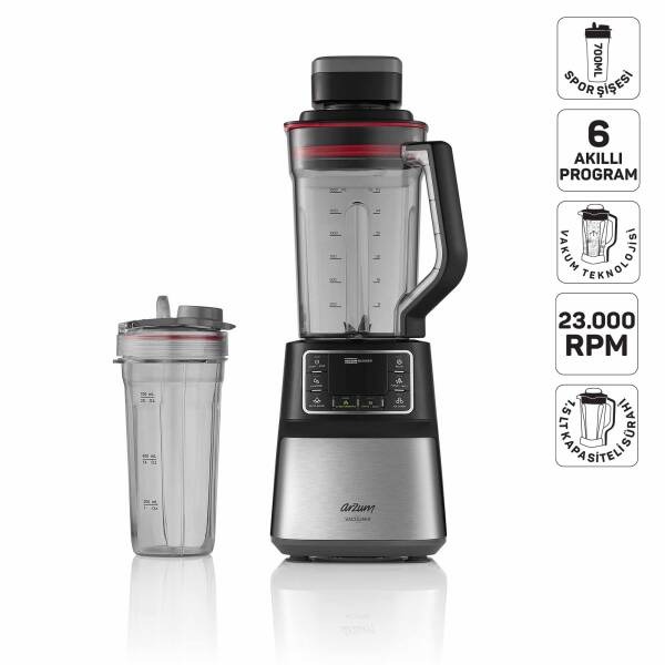 Arzum AR1061 Vacuumix Vakumlu 1500W Power Blender, 1.5L Sürahi, Buz Kırma Özellikli, Siyah