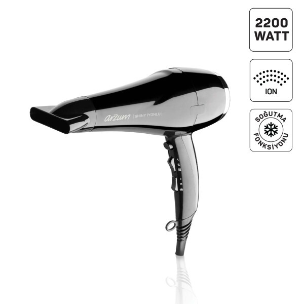 Arzum Shiny İyonlu Saç Kurutma Makinesi - Siyah - AR5007