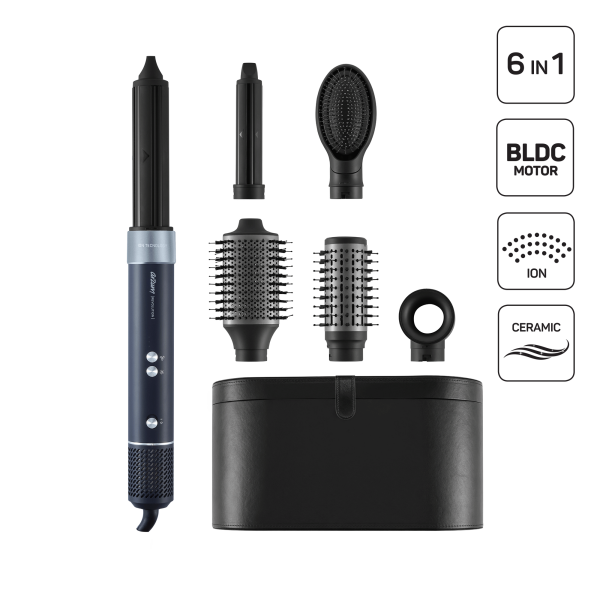 Arzum AR5166 Revolution BLDC Ionic Hava Üflemeli Saç Şekillendirici 6 Farklı Başlıklı, 1500W, Siyah