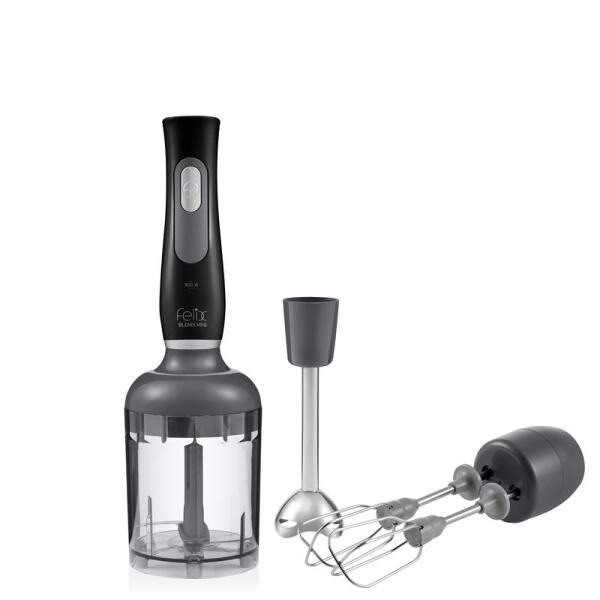 Arzum FL195 Blenix Mini El Blender Seti 900W, Çırpıcı ve Doğrayıcılı, Siyah