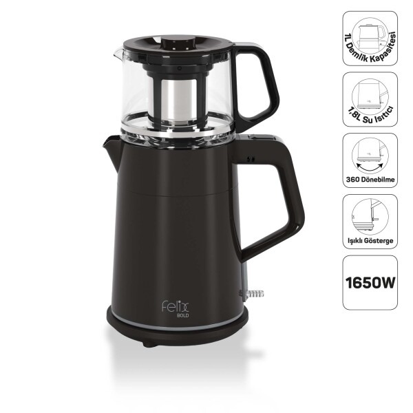 Arzum FL301 Bold Çay Makinesi 1650W, Siyah
