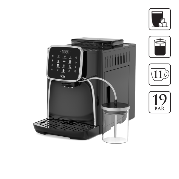 Arzum OK0028 Okka Espresso Pro M Tam Otomatik Espresso Makinesi, 11 Sıcak ve Soğuk İçecek, Krom
