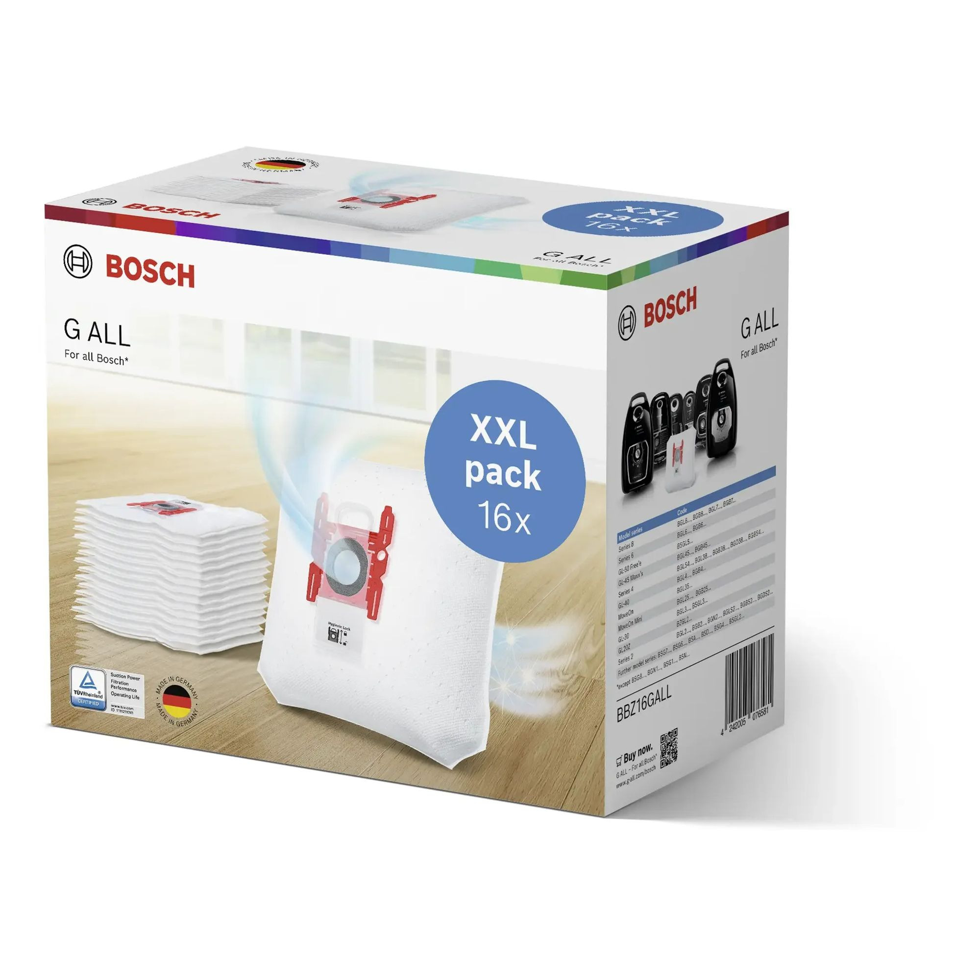 Bosch BBZ16GALL Vacuum cleaner dustbag Type G ALL XXL Pack