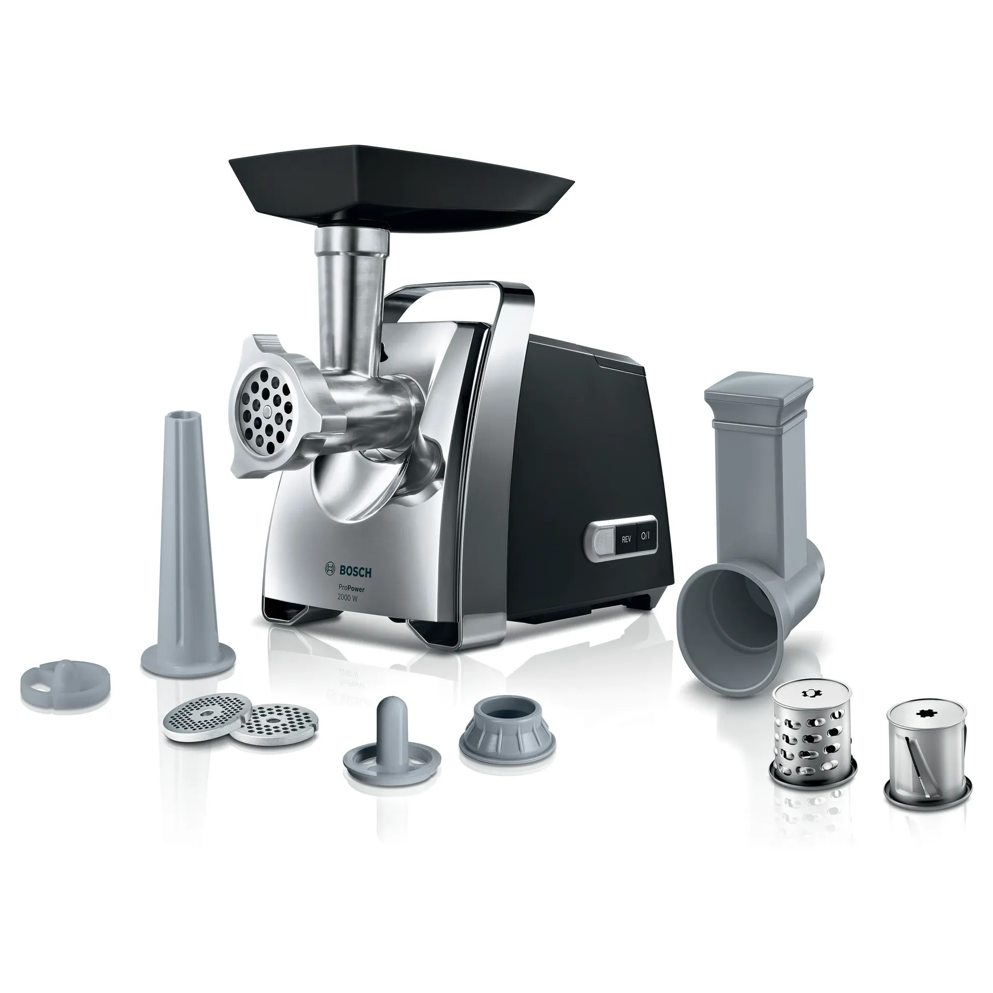Bosch MFW67440 Kıyma Makinesi ProPower 2000 W Siyah, Krom