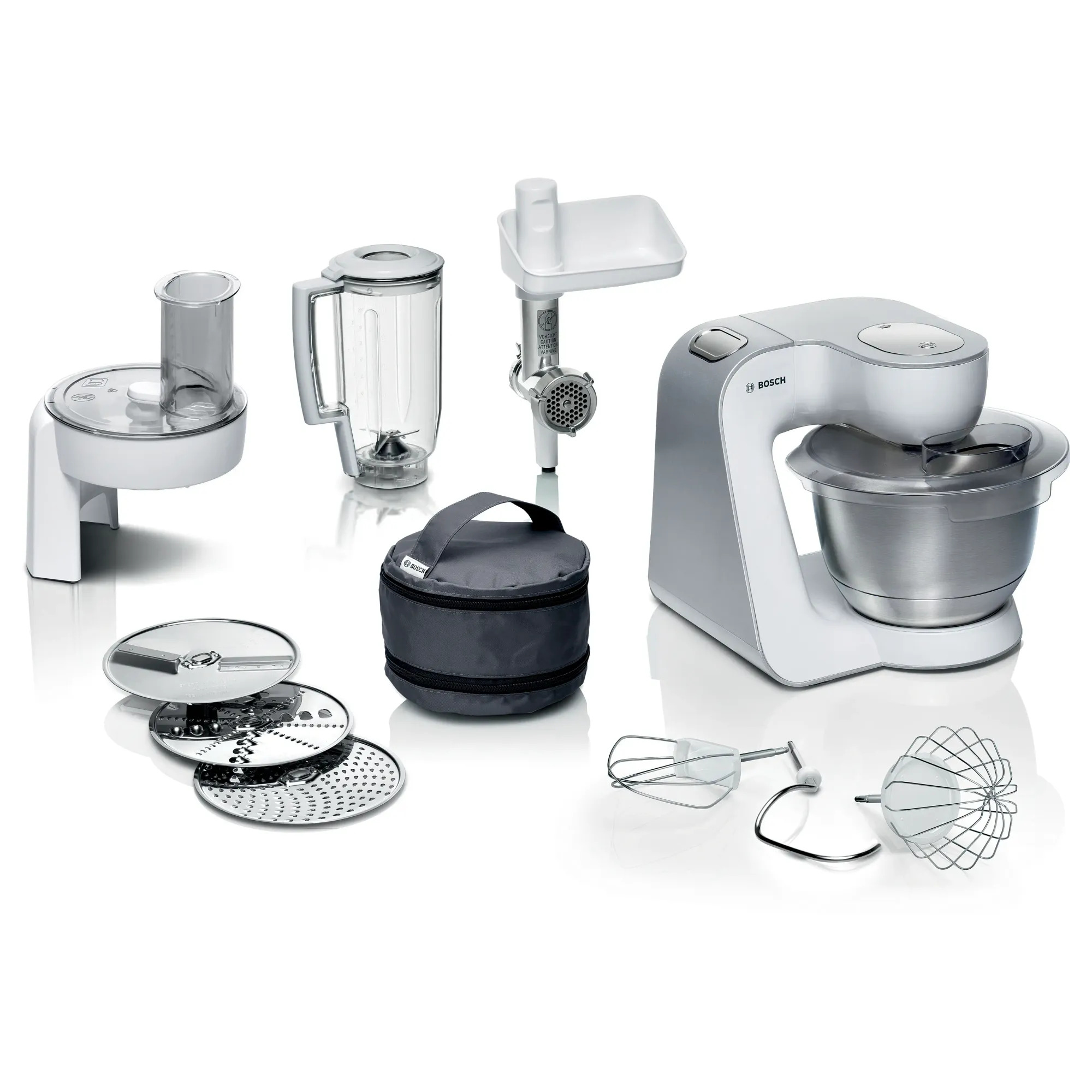 Bosch MUM58231 Serie 4 Mutfak Makinesi MUM 5 1000 W Beyaz, Gümüş