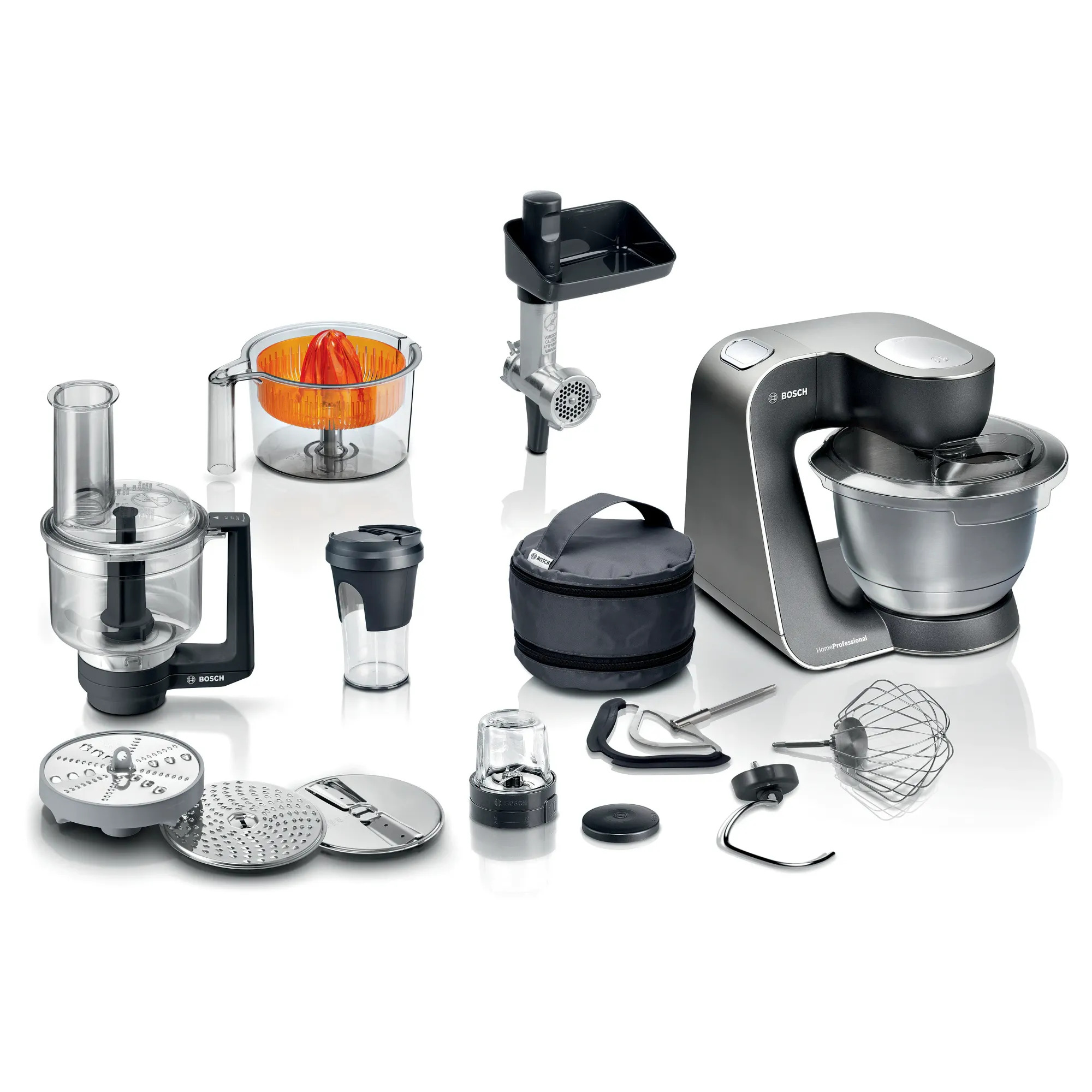Bosch MUM59M55 Serie 4 Mutfak Makinesi MUM 5 1000 W Siyah, Gümüş