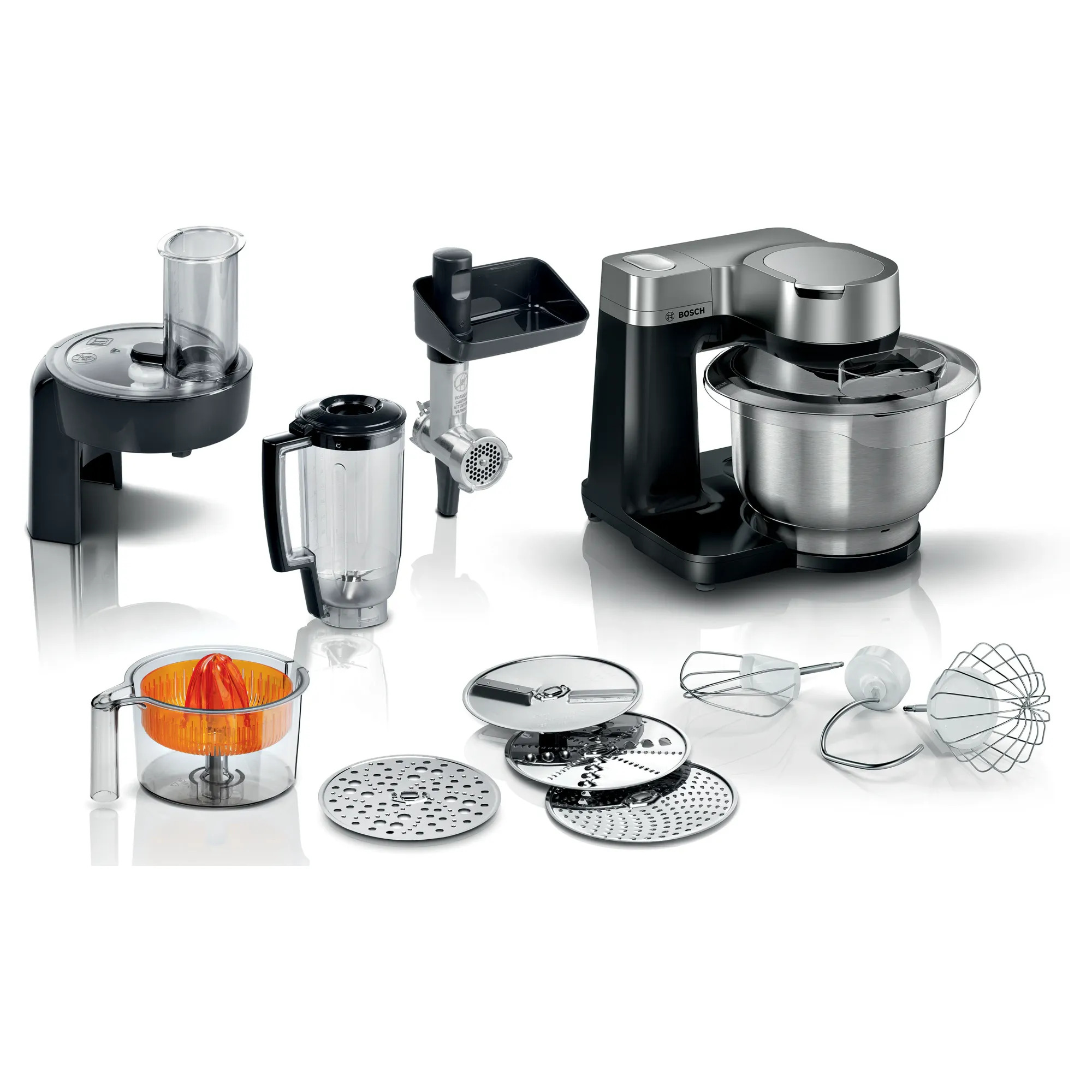 Bosch MUMS2VM40 Serie 2 Mutfak Makinesi MUM 900 W Siyah, Gümüş