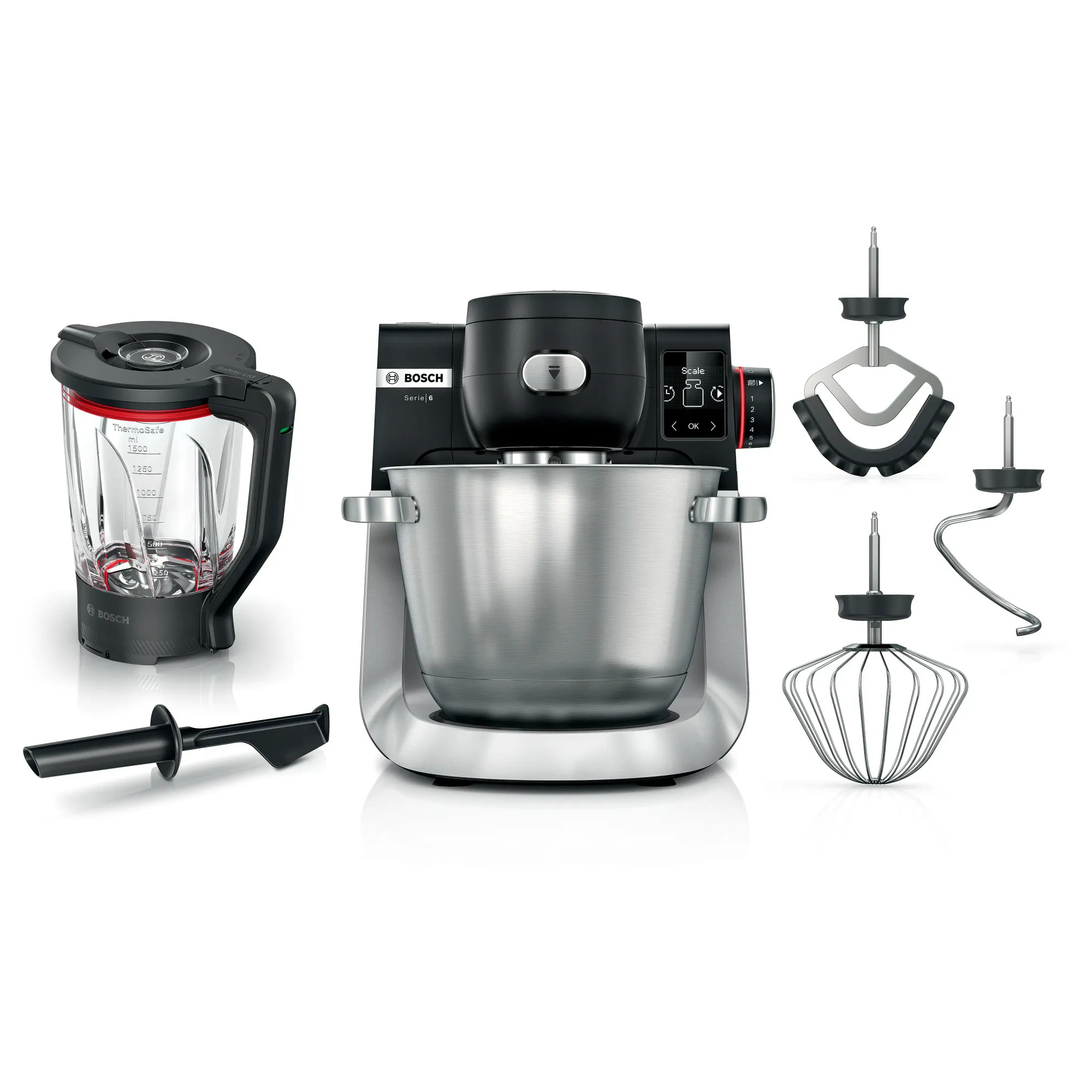 Bosch MUMS6ZS17 Serie 6 Mutfak Makinesi 1600 W Siyah, Paslanmaz çelik