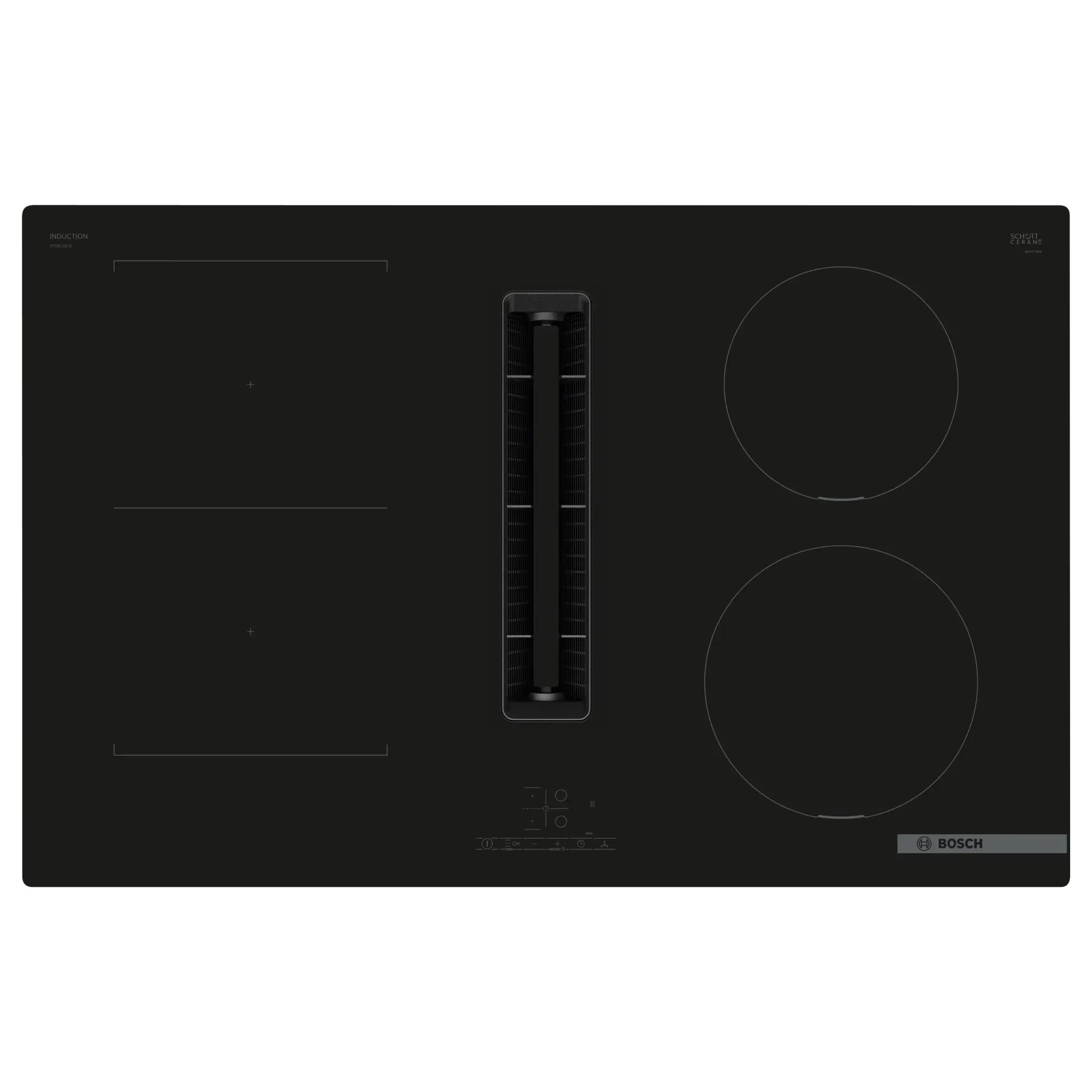 Bosch PVS811B16E Serie 4 4 Gözü Elektrikli 80 Cm Aspiratörlü Ankastre Ocak