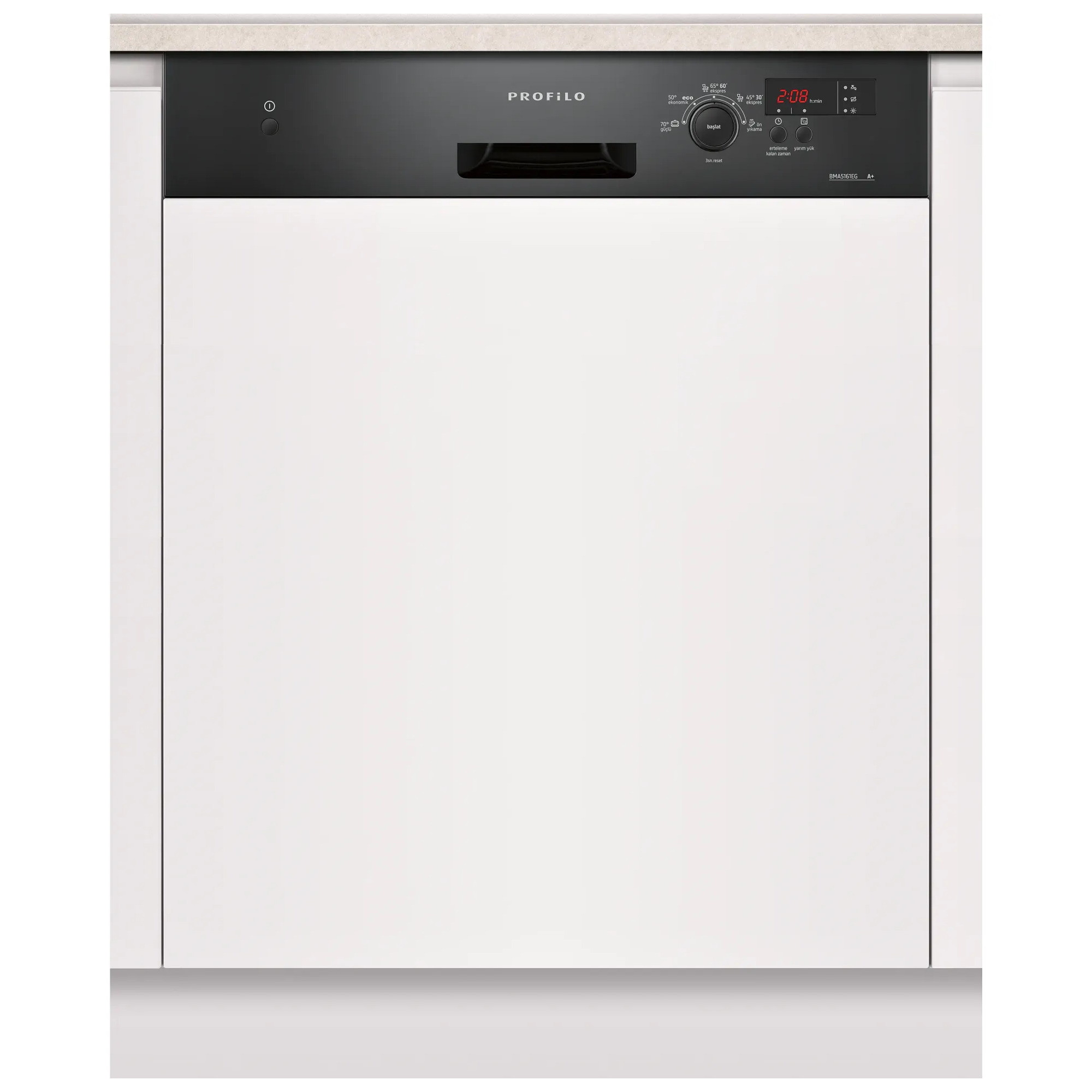 Profilo BMA5161EG F Enerji Sınıfı 5 Programlı 12 Kişilik Yarı Ankastre Bulaşık Makinesi