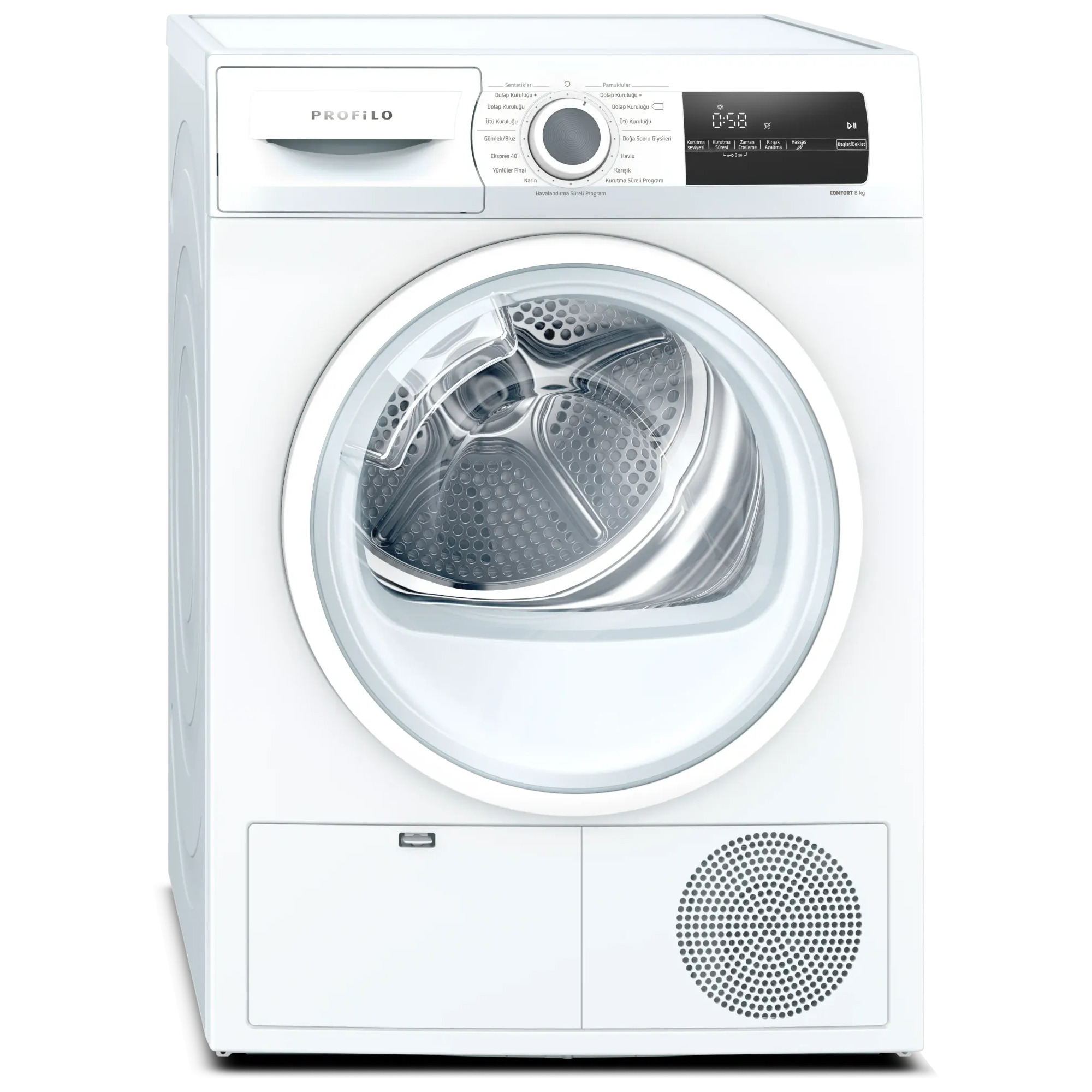 Profilo KM8611HTR E Enerji Sınıfı 8 Kg Isı Pompalı Çamaşır Kurutma Makinesi