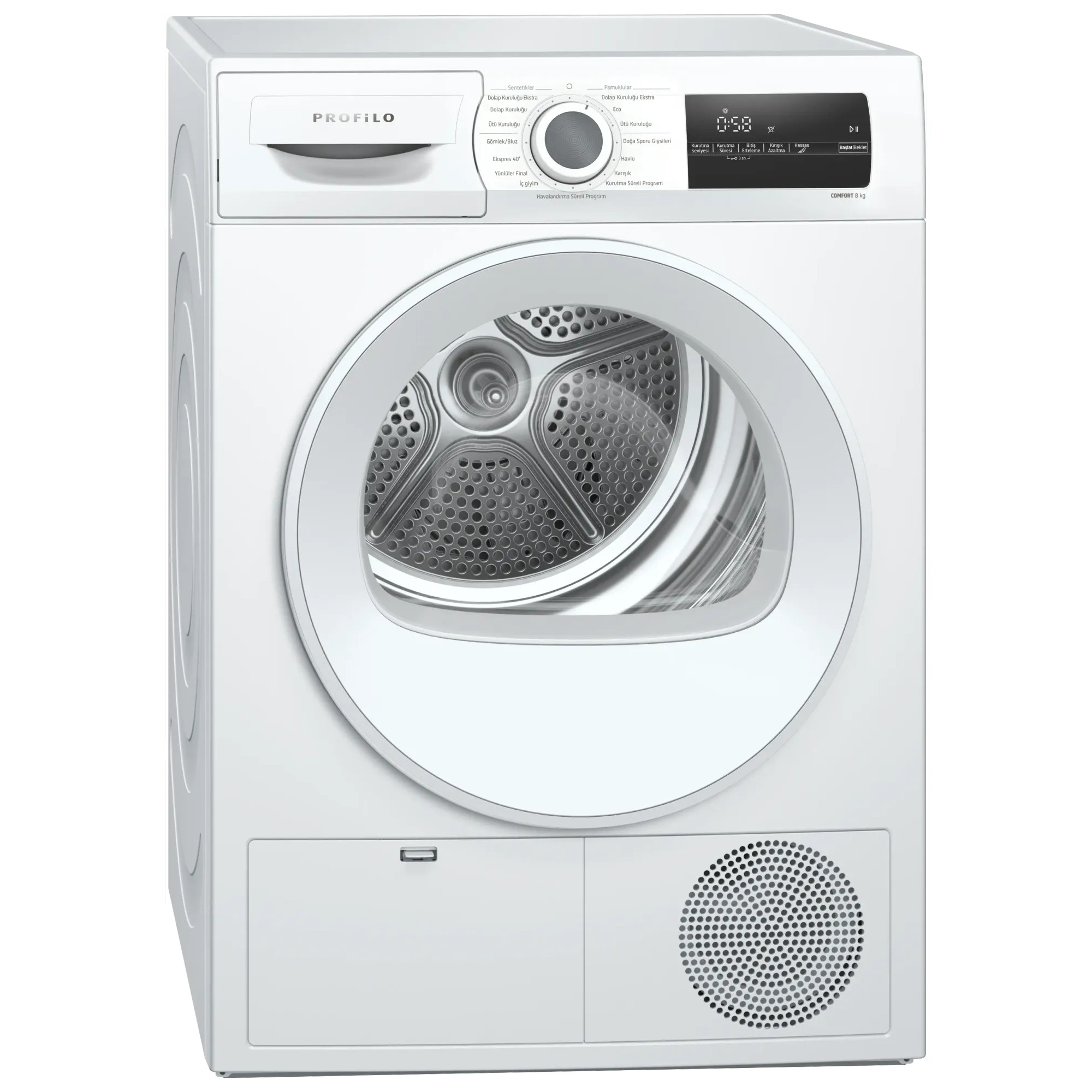 Profilo KM8612HTR E Enerji Sınıfı 8 Kg Isı Pompalı Çamaşır Kurutma Makinesi